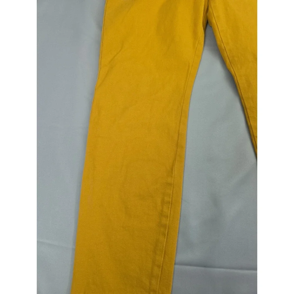 GAP Slim Crop Pants Womens Size 10 Regular Dark Mustard Yellow Two Way Stretch